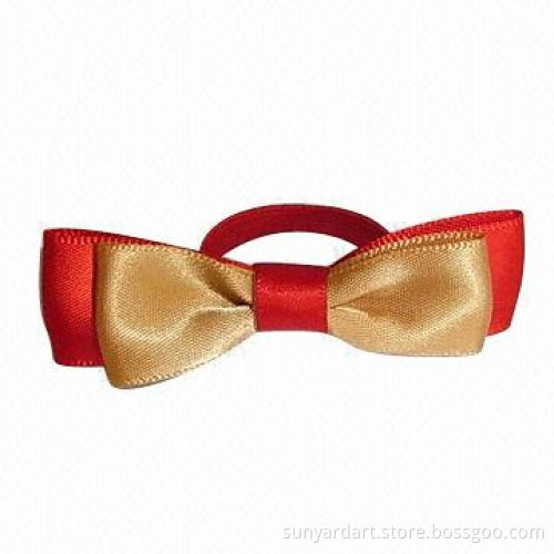 Wine bottle neck bow with elastic band